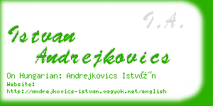 istvan andrejkovics business card